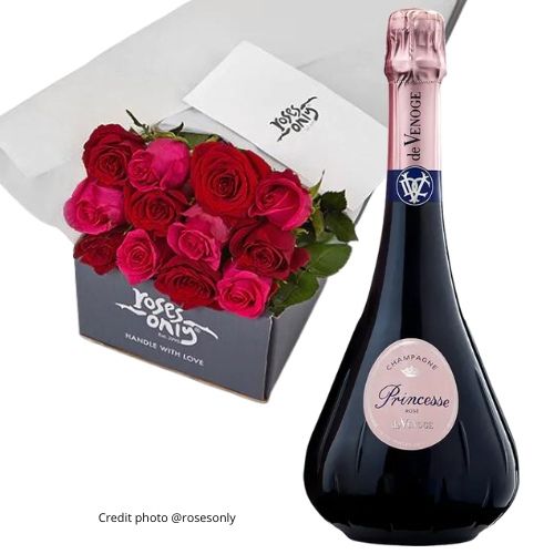 Gift-Box-12-Roses-and-De-Venoge-Princes-Rosé